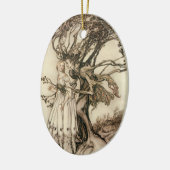 アーサー・ラッカムによる森の老婦人 セラミックオーナメント (左)