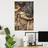 アーサー・ラッカムによる『アリスとイモムシ』 ポスター (ホームオフィス)