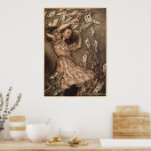 アーサー・ラッカムによる『アリスとカード』 ポスター (キッチン)