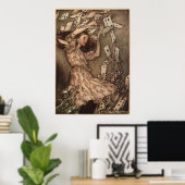 アーサー・ラッカムによる『アリスとカード』 ポスター (ホームオフィス)