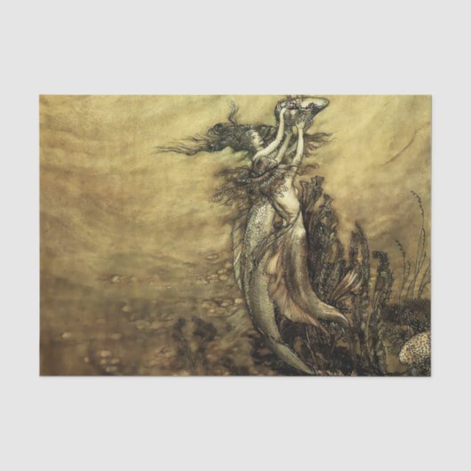 アーサー・ラッカムによる「ラインの人魚」 薄葉紙 (正面)