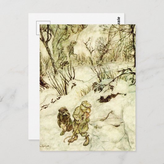 アーサー・ラッカムによる『暗い森の中で迷う』 ポストカード (正面/裏面)