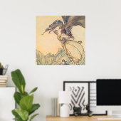 アーサー・ラッカムの「ドラゴンが女王を捕まえた」 ポスター (ホームオフィス)