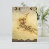 アーサー・ラッカムの「パックは空を飛んだ」 サンキューカード (スタンド正面)