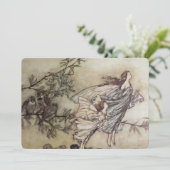 アーサー・ラッカムの「妖精たちが鳥と争う」 招待状 (スタンド正面)