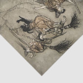 アーサー·ラッカムの『煙突を登る』4人の魔女 薄葉紙 (詳細)