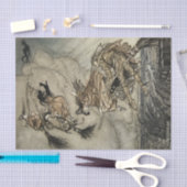 アーサー·ラッカムの『煙突を登る』4人の魔女 薄葉紙 (クラフト)