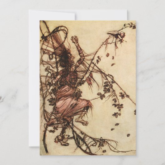 アーサー・ラッカムの『茨に絡まれた魔女』 招待状 (正面)