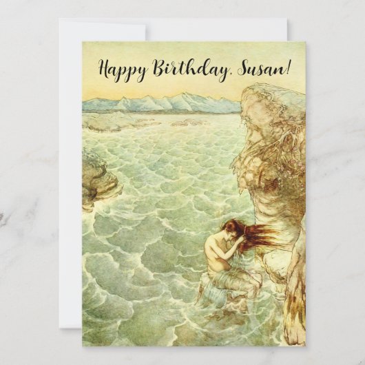 アーサー・ラッカムイラストレーションニンフ・オン・ザ・ロック カード (正面)