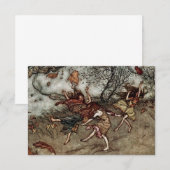 アーサー・ラッカム作「Autumn Fairies」 サンキューカード (正面/裏面)