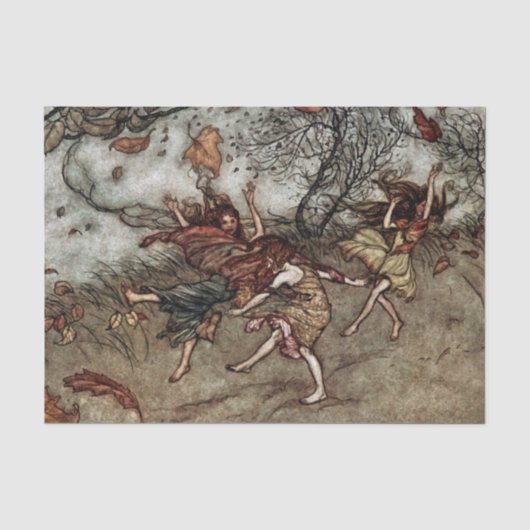 アーサー・ラッカム作「Autumn Fairies」 薄葉紙 (正面)