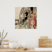 アーサー・ラッカム『ウサギとカメ』 ポスター (キッチン)