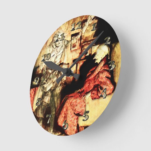 アーサー・ラッカム – クリスマスキャロル – スクルージ ラウンド壁時計 (傾斜)