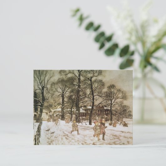 アーサー・ラッカム 「ケンジントン・ガーデンズの冬」より ポストカード (スタンド正面)