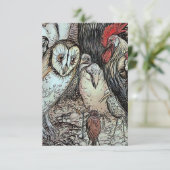 アーサー・ラッカム『フクロウと鳥』 出欠カード (スタンド正面)