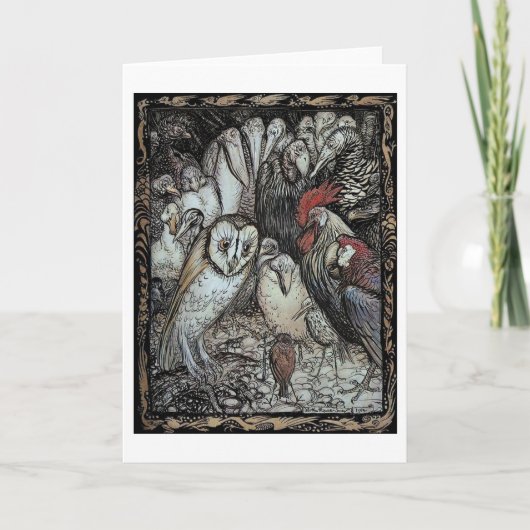 アーサー・ラッカム – 「フクロウと鳥」(1912)Ca カード (正面)