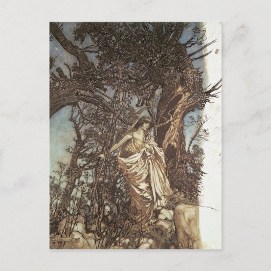 アーサー・ラッカム  – 決して疲れたこともなく、決してそう悲しむようなこともない ポストカード (正面)