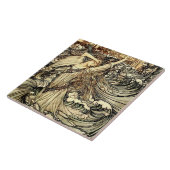 アーサー・ラッカム『波の中に潜む』 タイル (側面)