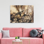 アーサー・ラッカム | Kensington Gardensのピーターパン キャンバスプリント (インサイチュ (リビング))