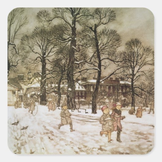 アーサー・ラッカム | Kensington Gardensの冬 スクエアシール (正面)
