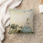 アーサー・ラックハムによるヴィンテージのLittle Miss Muffet クッション (ブランケット)