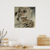 アーサー・ラックムによる4人の魔女「煙突を上げ」 ポスター (キッチン)