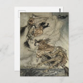 アーサー・ラックムによる4人の魔女「煙突を上げ」 ポストカード (正面/裏面)