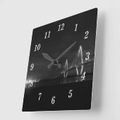 アーサー・ラヴェネル夜パノ・グレースケールウォールクロック スクエア壁時計 (傾斜)