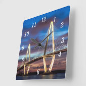 アーサー・ラヴェネル橋の夜の壁時計 スクエア壁時計 (傾斜)