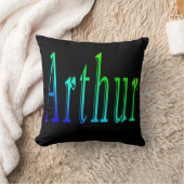 アーサー, 名前, ロゴ, ブラックスロー枕。 クッション (ブランケット)