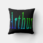 アーサー, 名前, ロゴ, ブラックスロー枕。 クッション (裏面)