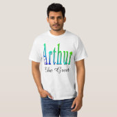 アーサー、名前、ロゴ、メンズホワイトTシャツ Tシャツ (正面フル)