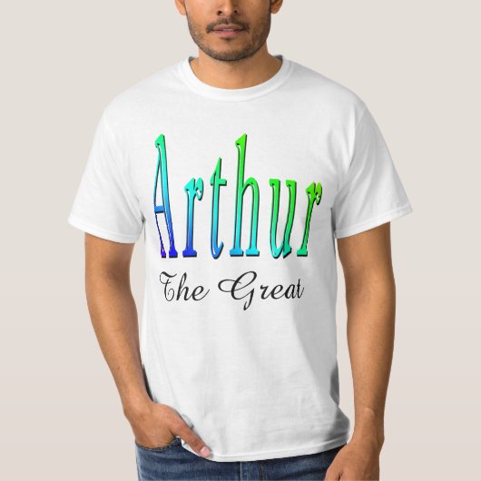 アーサー、名前、ロゴ、メンズホワイトTシャツ Tシャツ (正面)
