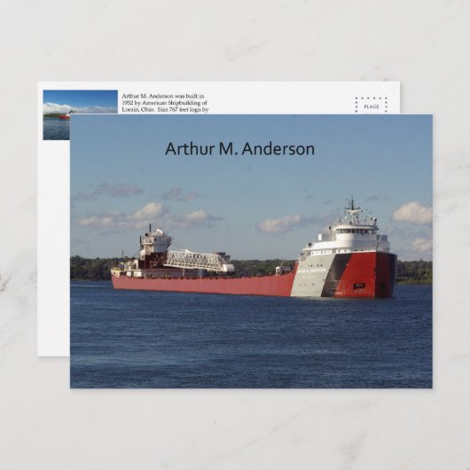 アーサー・M・アンダーソンの名刺 ポストカード (正面/裏面)