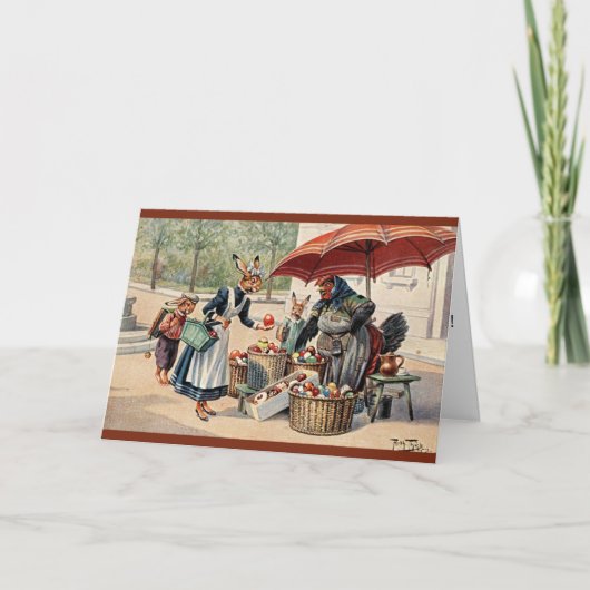 アーサーThieleイースターカード-卵の停止のバニー シーズンカード (正面)