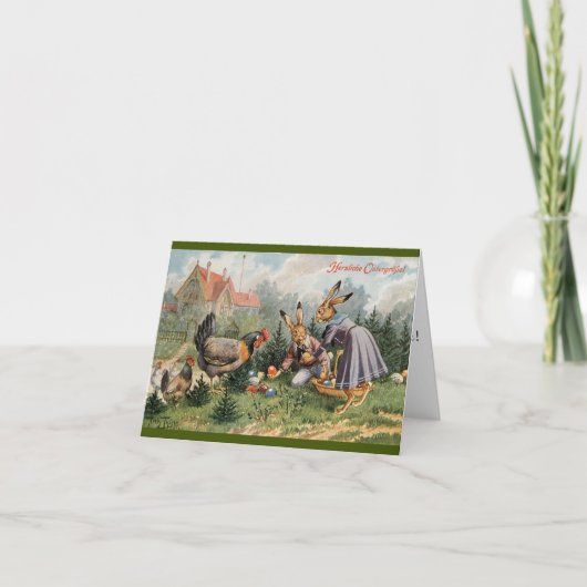 アーサーThieleイースターカード-卵を集めるバニー シーズンカード (正面)