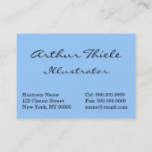 アーサーThiele -バイエルンのアルプス猫 名刺 (裏面)