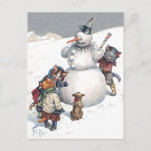 アーサーThiele -子ネコの演劇のかくれんぼ シーズンポストカード (正面)