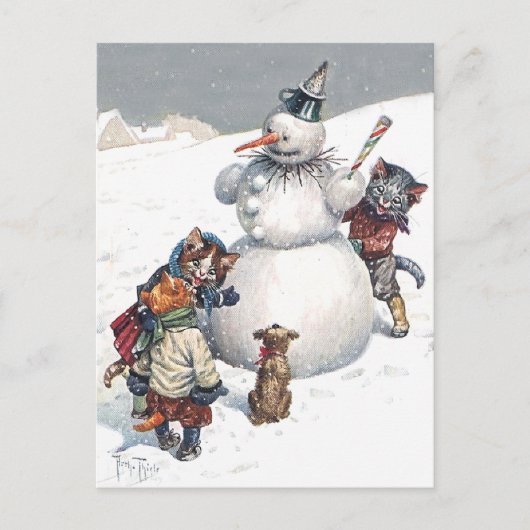 アーサーThiele -子ネコの演劇のかくれんぼ シーズンポストカード (正面)