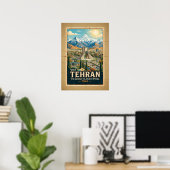 アーザーディー塔とアルボルズ山脈 イラン旅行ポスター ポスター (ホームオフィス)