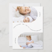アーシンプルチ生まれたばかりのー写真コラージュベビー誕生 案内状 (裏面)