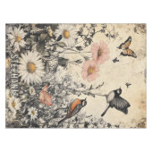 アージドペーパーに描かれた花と鳥と蝶 (1) テーブルクロス (正面(横))