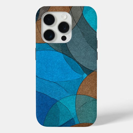アースとオーシャン:青と茶色の抽象的な流れ Case-Mate iPhoneケース (裏面)