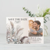 アースなボヘミアンフラワーフェザー Save the Date 招待状 (スタンド正面)