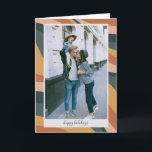 アースなボヘミア抽象的な波線テラコッタ写真 シーズンカード<br><div class="desc">カスタムアースボヘミア抽象的なうねる線の写真ホリデーカード</div>