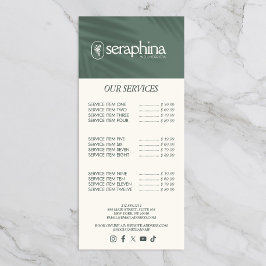 アースィエレガンスロゴ ビューティー、ウェルネス、スパ セージ ラックカード