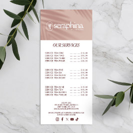 アースィエレガンスロゴ ビューティー、ウェルネス、スパ ピンク ラックカード