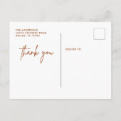 アースィーなサビ色のウェディングフォト感謝カード ポストカード (裏面)