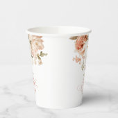 アースィーな植物のダスティーローズの花のブライダルシャワー 紙コップ (左)