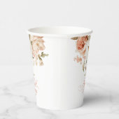 アースィーな植物のダスティーローズの花のブライダルシャワー 紙コップ (右)